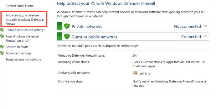 allow app through firewall