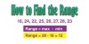 Find range in Excel