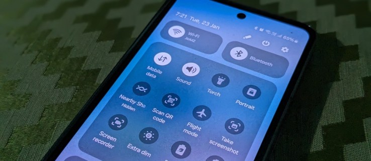 A Samsung phone with control panel.