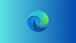 microsoft edge logo on a gradient background.