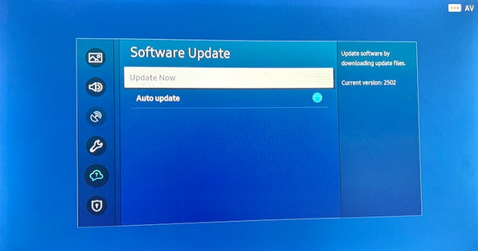 Samsung TV Settings - Software Update
