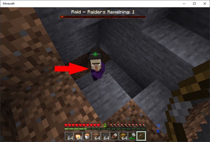 Attacking a witch in minecraft