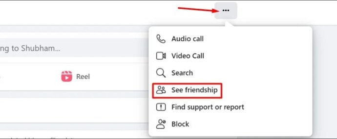 See friendship option in the profile page