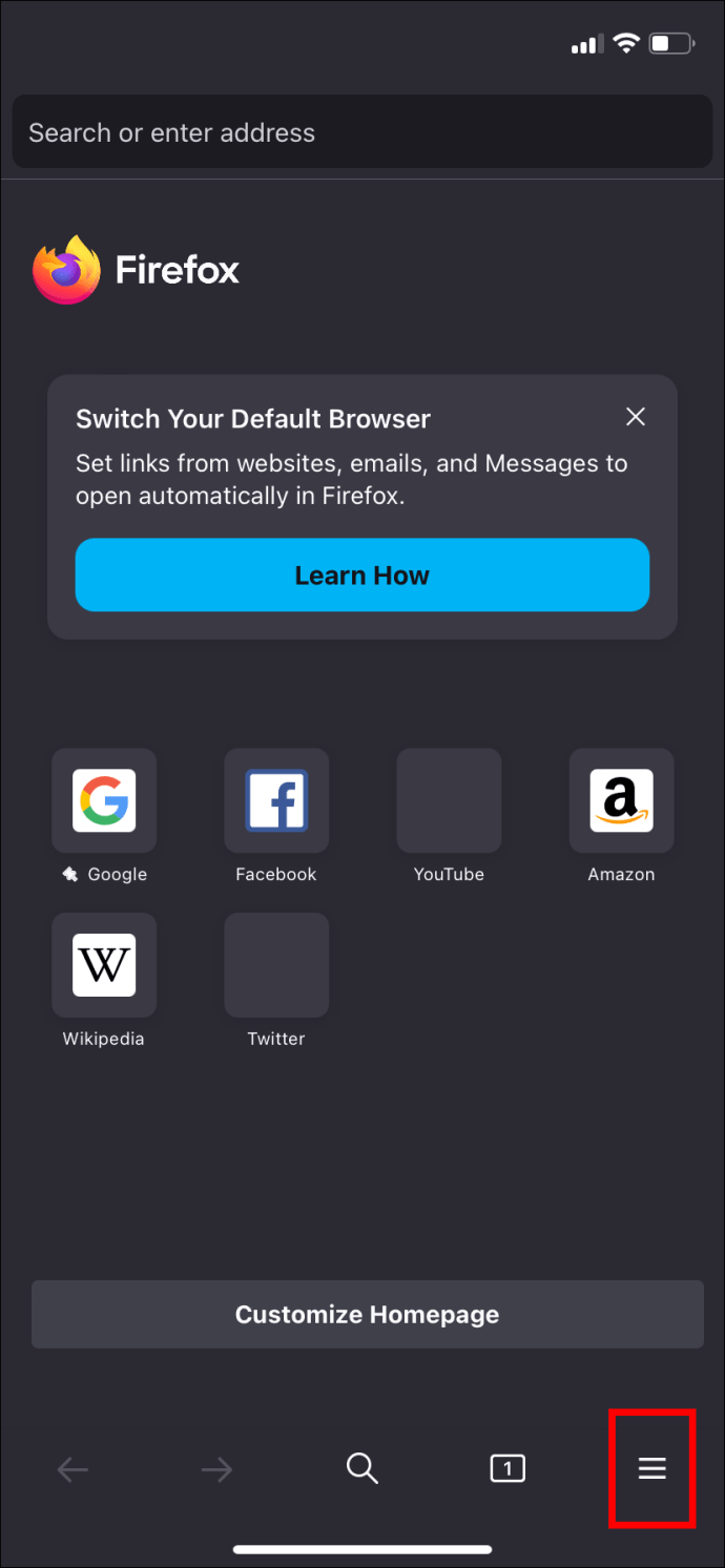 Firefox ellipses on iPhone