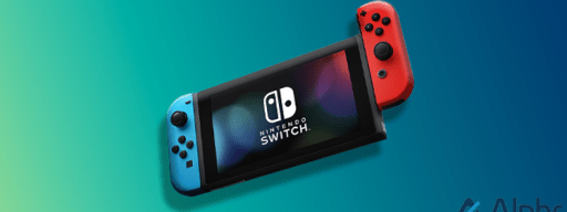 Nintendo switch on a blue background