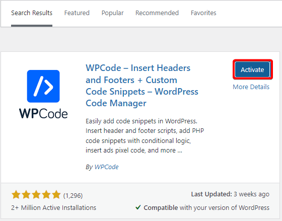 Plugin activation on WordPress