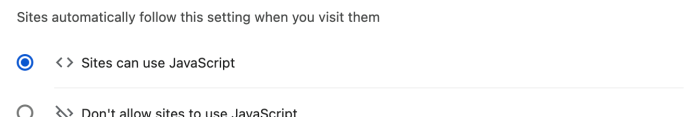 Clicking Sites can use JavaScript from the JavaScript settings in Google Chrome