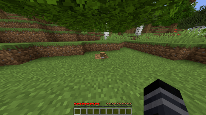 Collecting dropped Wood in Minecraft