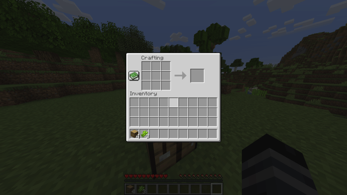 Opening a Crafting Table in Minecraft