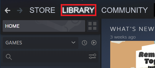 Steam App Top Menu
