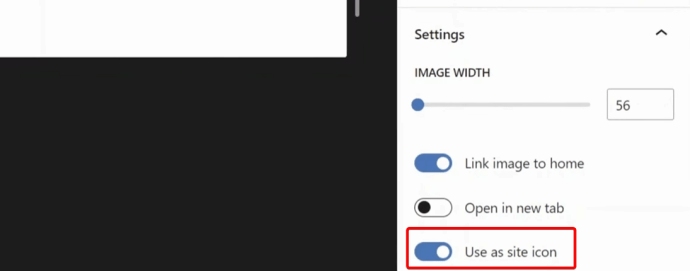Use as site icon option