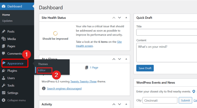 Wordpress Editor Option